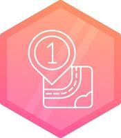 One Gradient polygon Icon vector