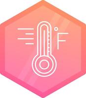 Fahrenheit degradado polígono icono vector