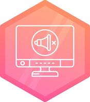 Mute Gradient polygon Icon vector