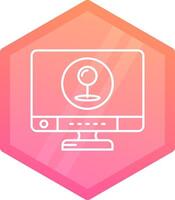 Pin Gradient polygon Icon vector