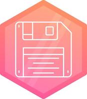 Floppy disk Gradient polygon Icon vector