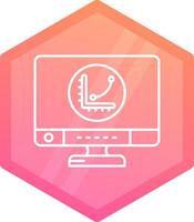 Graph Gradient polygon Icon vector