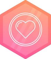 Heart Gradient polygon Icon vector