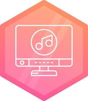 Music Gradient polygon Icon vector