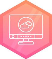 Cloud Gradient polygon Icon vector