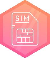 Sim Gradient polygon Icon vector