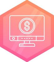 Money Gradient polygon Icon vector