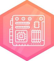 Motherboard Gradient polygon Icon vector