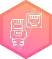 Ethernet Gradient polygon Icon vector