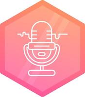 Microphone Gradient polygon Icon vector