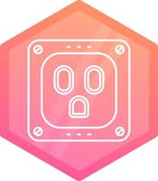 Socket Gradient polygon Icon vector