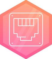 Ethernet Gradient polygon Icon vector