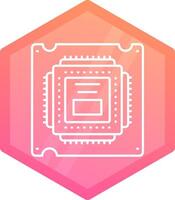 Processor Gradient polygon Icon vector