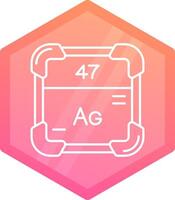 Silver Gradient polygon Icon vector