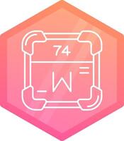 Tungsten Gradient polygon Icon vector