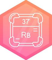 Rubidium Gradient polygon Icon vector