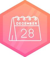 28th of December Gradient polygon Icon vector