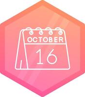 16th of October Gradient polygon Icon vector