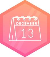 13th of December Gradient polygon Icon vector