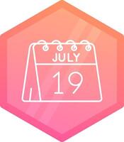 19th of July Gradient polygon Icon vector