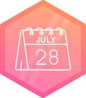 28th of July Gradient polygon Icon vector