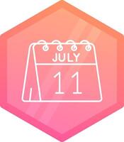 11th of July Gradient polygon Icon vector