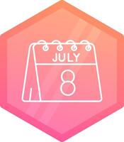 8th of July Gradient polygon Icon vector