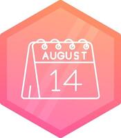14th of August Gradient polygon Icon vector
