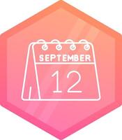 12th of September Gradient polygon Icon vector