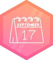 17th of September Gradient polygon Icon vector