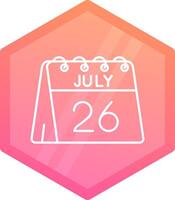 26th of July Gradient polygon Icon vector