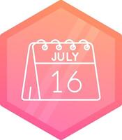 16th of July Gradient polygon Icon vector