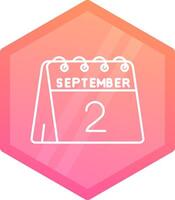2nd of September Gradient polygon Icon vector
