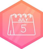 5th of July Gradient polygon Icon vector