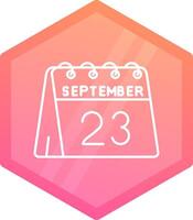 23rd of September Gradient polygon Icon vector