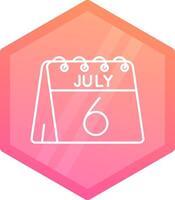 6th of July Gradient polygon Icon vector