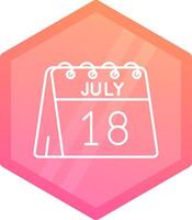 18th of July Gradient polygon Icon vector