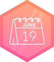 19th of June Gradient polygon Icon vector