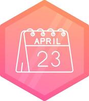 23rd of April Gradient polygon Icon vector