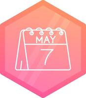 7th of May Gradient polygon Icon vector