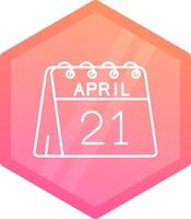 21st of April Gradient polygon Icon vector