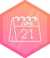 21st of June Gradient polygon Icon vector