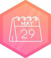 29th of May Gradient polygon Icon vector