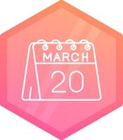 20th of March Gradient polygon Icon vector