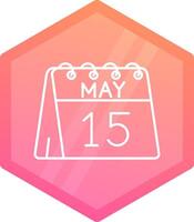 15th of May Gradient polygon Icon vector