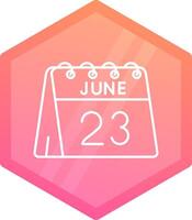 23rd of June Gradient polygon Icon vector