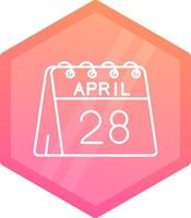 28th of April Gradient polygon Icon vector