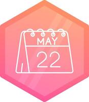 22nd of May Gradient polygon Icon vector