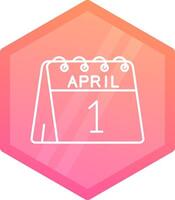 1st of April Gradient polygon Icon vector