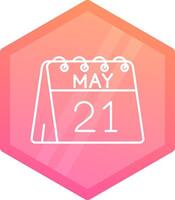 21st of May Gradient polygon Icon vector